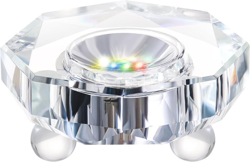 EUSTUMA LED Light Base Crystal Display Stand In A Variety of Colors,Lighted Up Stand Color Changing Small LED for 3D Glass Crystal Art,Holiday Party Decoration. (Octagonal flat) - Image 1